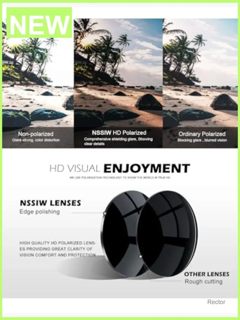 Polarized Sunglasses 4-Pack UV Protection Rectangle Full Frame Men's